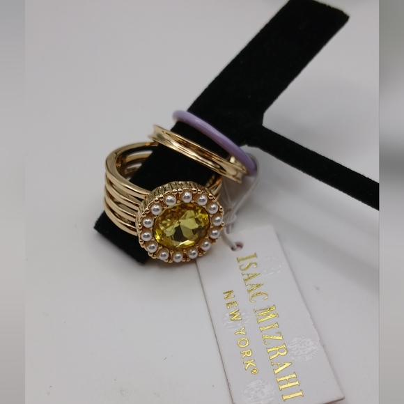 Isaac Mizrahi Gold and Yellow Ring Set NWT - Picture 6 of 8